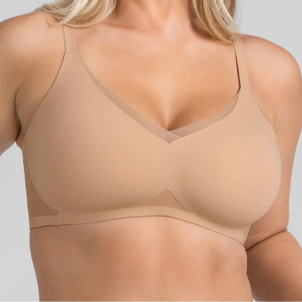 Honeylove Crossover bra nude women’s large EUC